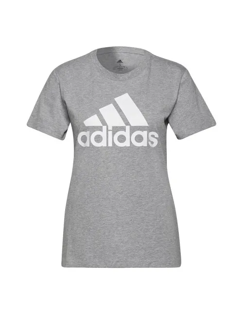 Camiseta Adidas Loungerwear Essentials Gris Mujer | Ofertas de pádel